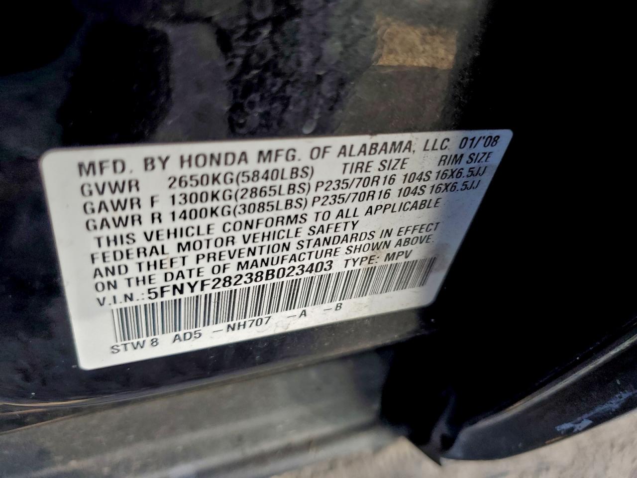 Honda Pilot Vp Image 7