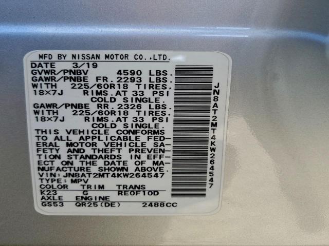 Nissan Rogue S Image 2