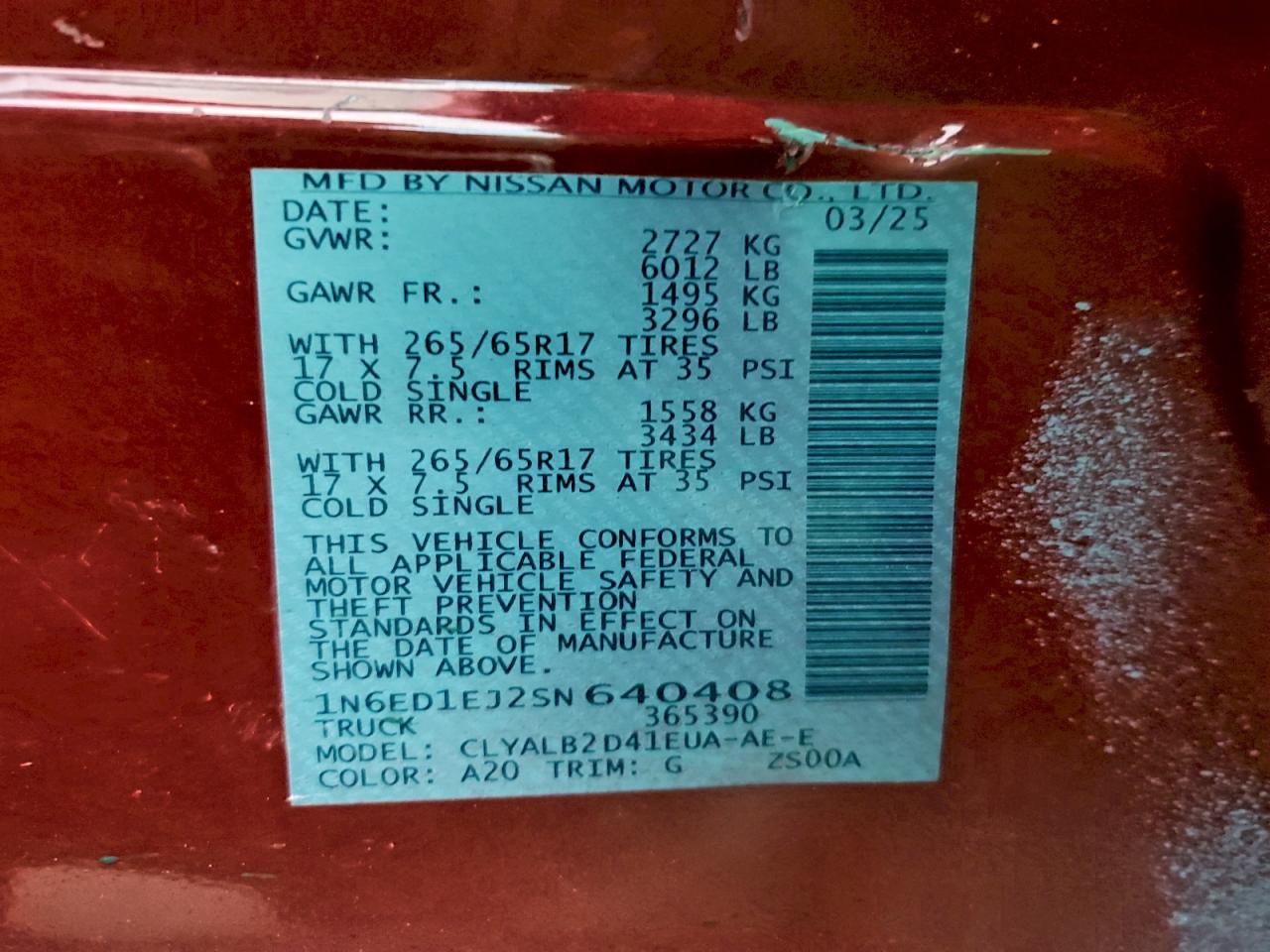 Nissan Frontier S Image 8